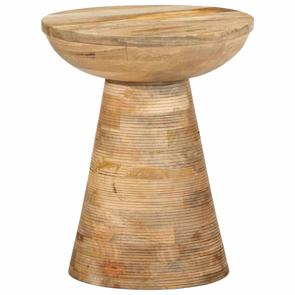 vidaXL Bijzettafel Ø37x45 cm massief mangohout zwart - Aashly
