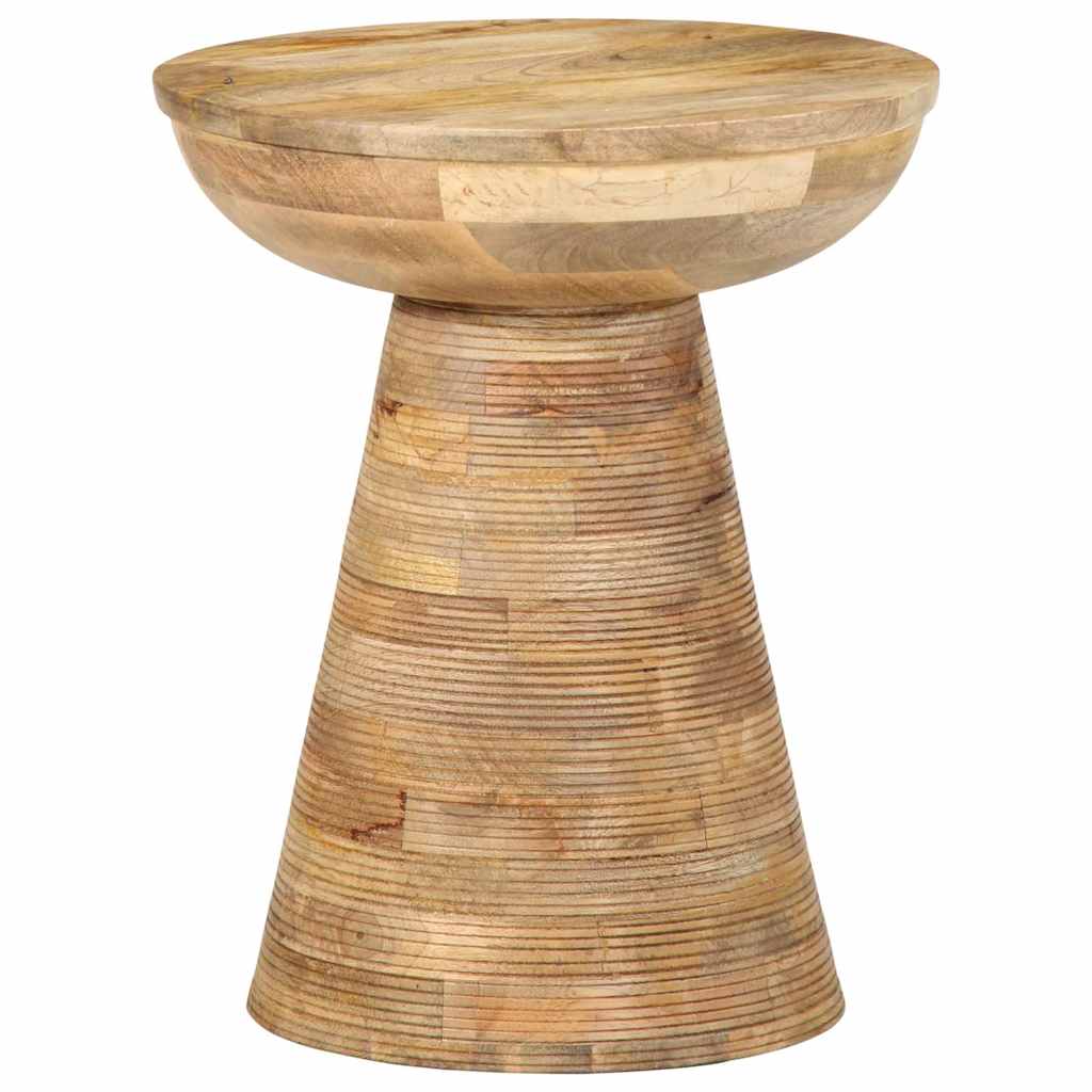 vidaXL Bijzettafel Ø37x45 cm massief mangohout zwart - Aashly