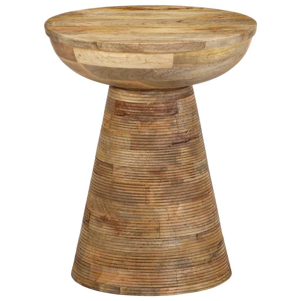 vidaXL Bijzettafel Ø37x45 cm massief mangohout zwart - Aashly