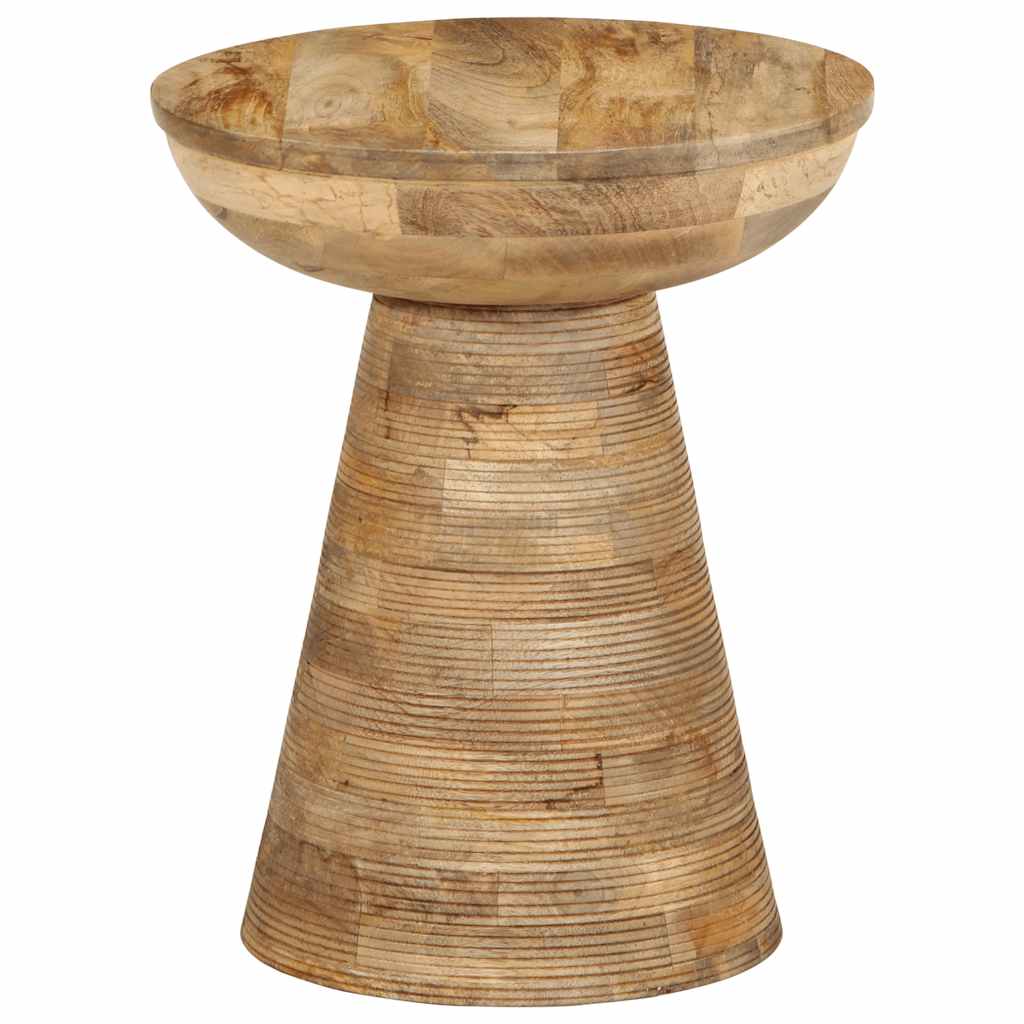 vidaXL Bijzettafel Ø37x45 cm massief mangohout zwart - Aashly