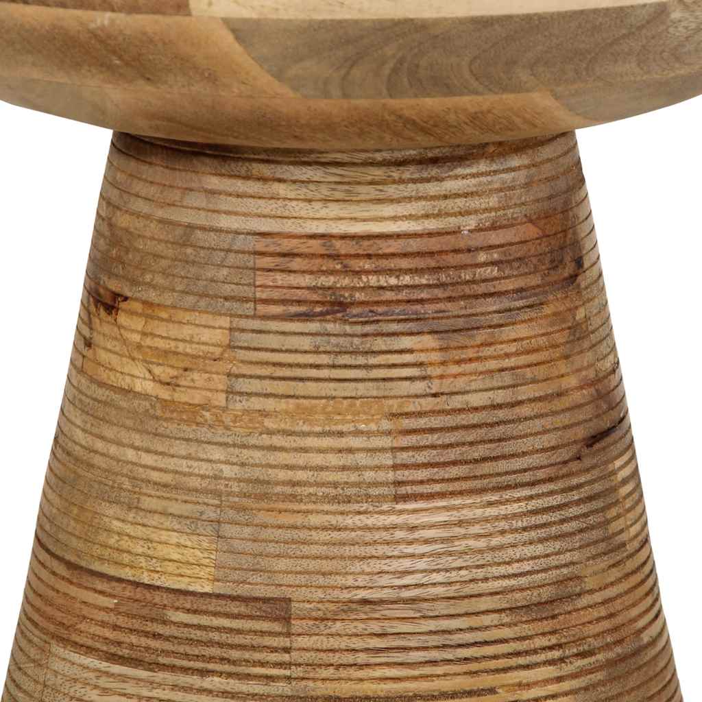 vidaXL Bijzettafel Ø37x45 cm massief mangohout zwart - Aashly
