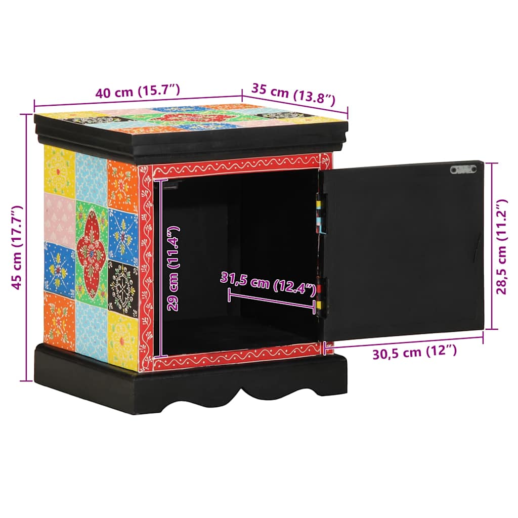 vidaXL Nachtkastje 2 st 40x35x45 cm massief mangohout mango - Aashly