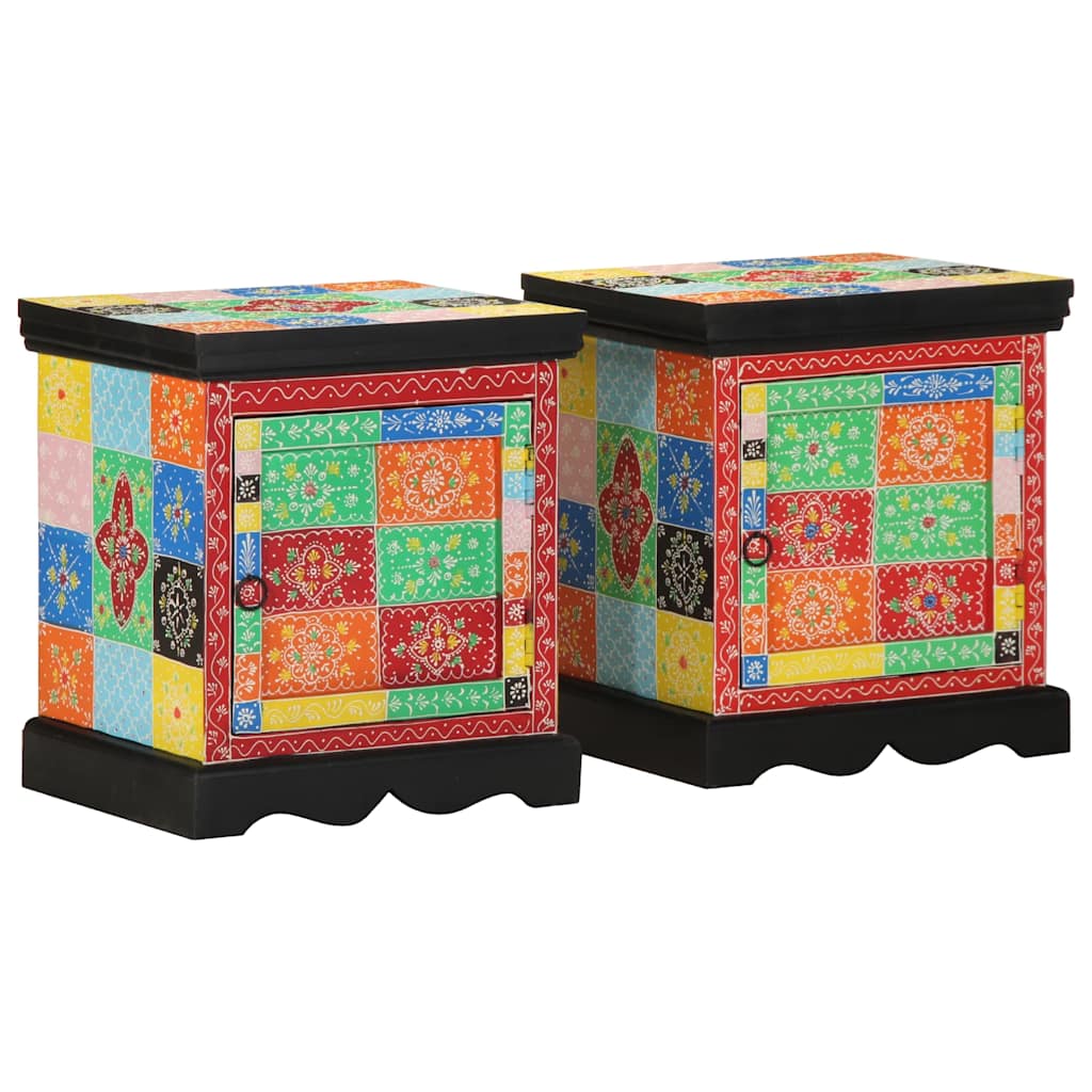 vidaXL Nachtkastje 2 st 40x35x45 cm massief mangohout mango - Aashly