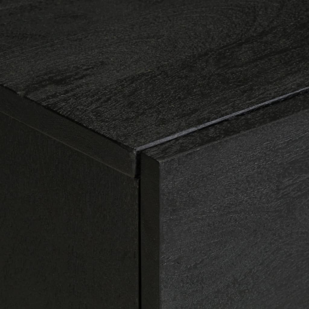 vidaXL Nachtkastje 40x33x46 cm massief mangohout zwart - Aashly
