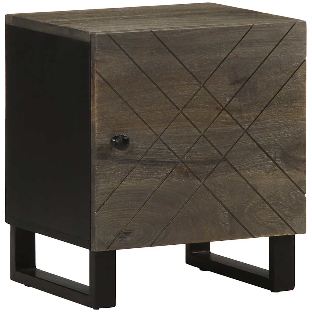 vidaXL Nachtkastje 40x33x46 cm massief mangohout zwart