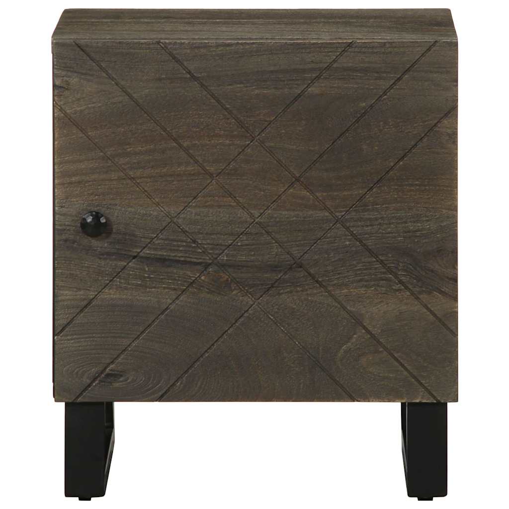 vidaXL Nachtkastje 40x33x46 cm massief mangohout zwart