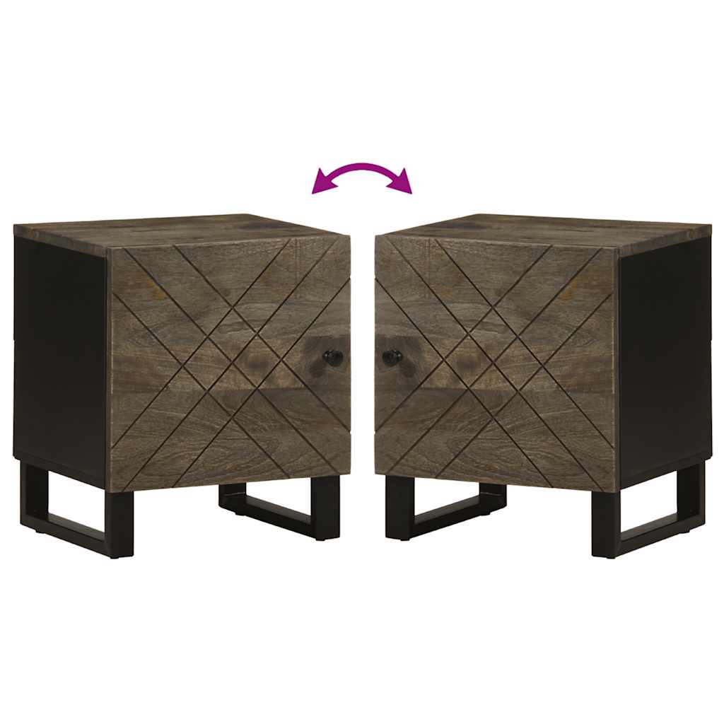 vidaXL Nachtkastje 40x33x46 cm massief mangohout zwart