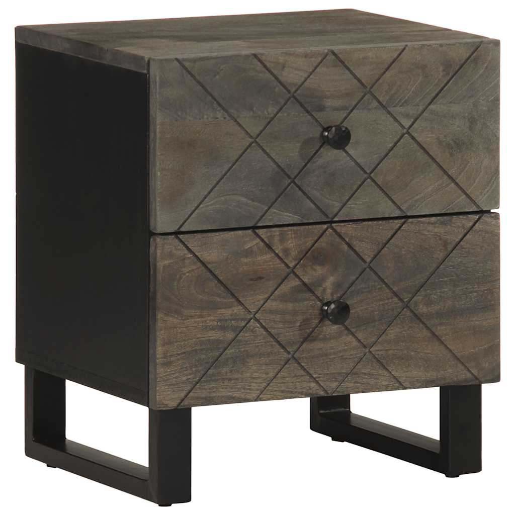 vidaXL Nachtkastje 40x33x46 cm massief mangohout zwart