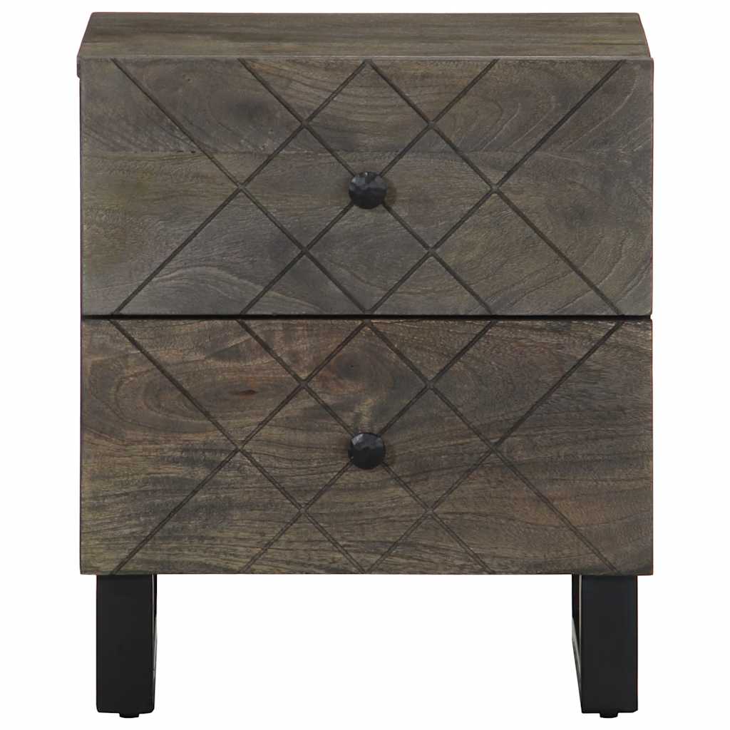 vidaXL Nachtkastje 40x33x46 cm massief mangohout zwart