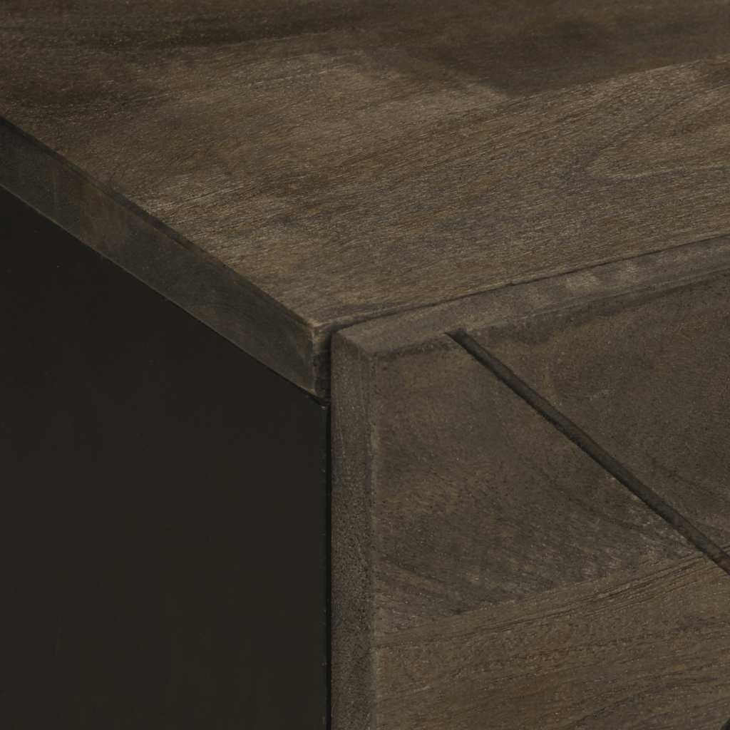 vidaXL Nachtkastje 40x33x46 cm massief mangohout zwart