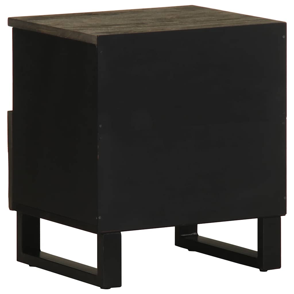 vidaXL Nachtkastje 40x33x46 cm massief mangohout zwart - Aashly