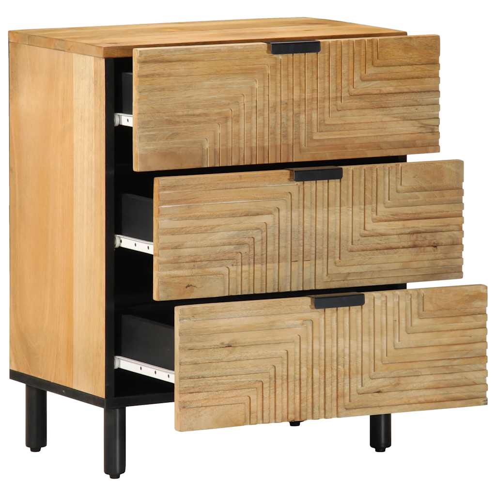 vidaXL Nachtkastje 50x33x60 cm massief mangohout bruin - Aashly