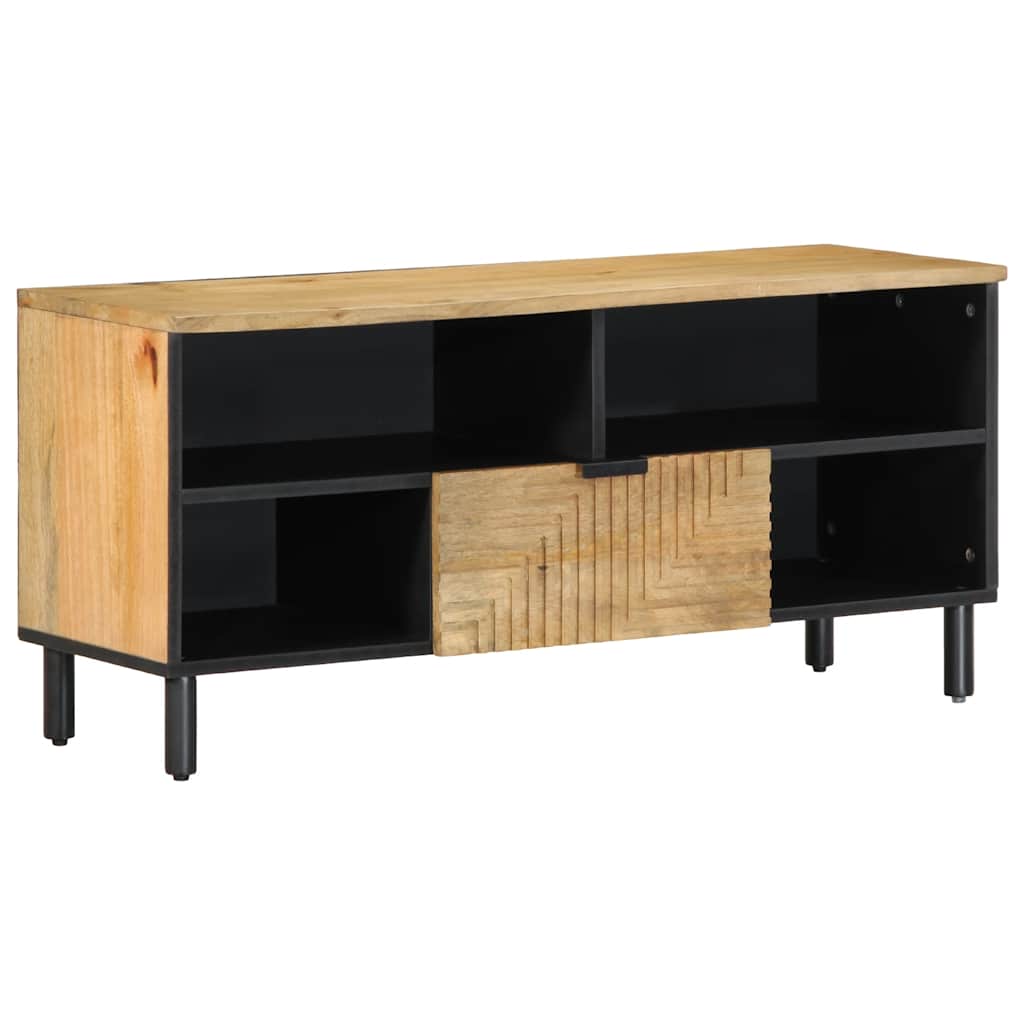 vidaXL Tv-meubel 100x33x46 cm massief mangohout bruin - Aashly