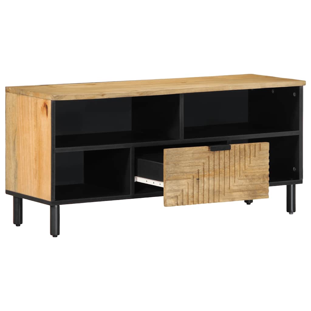vidaXL Tv-meubel 100x33x46 cm massief mangohout bruin - Aashly