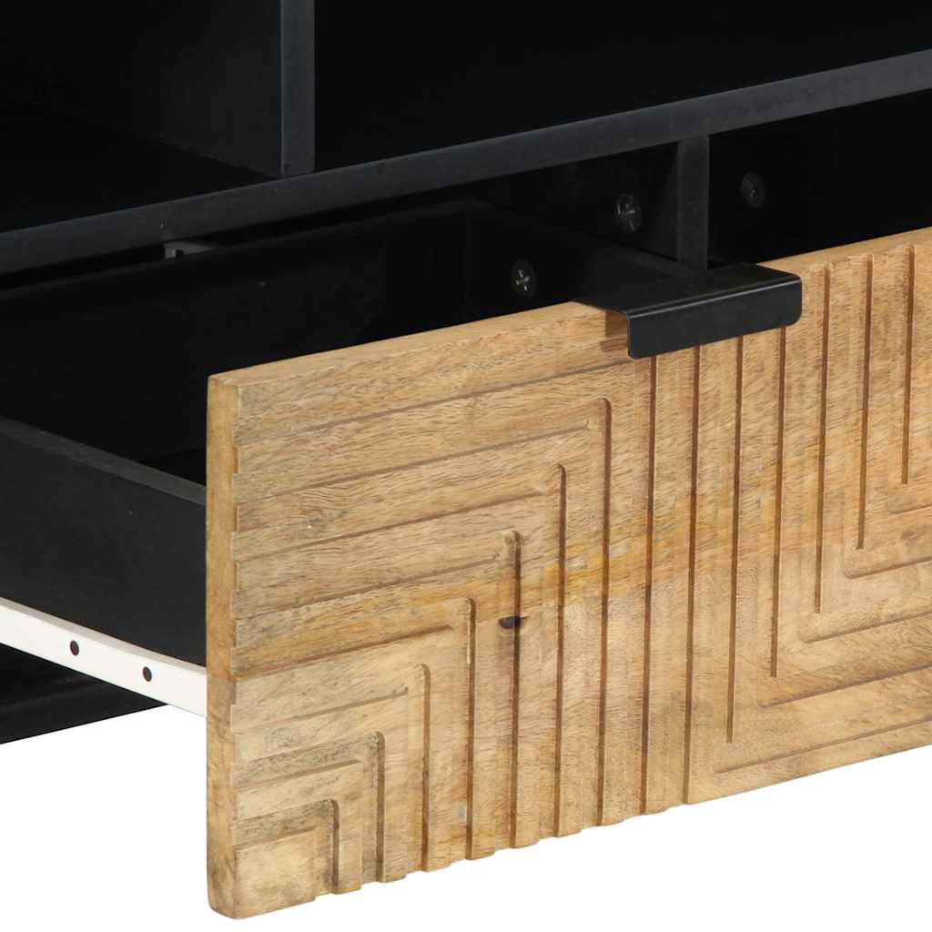 vidaXL Tv-meubel 100x33x46 cm massief mangohout bruin - Aashly