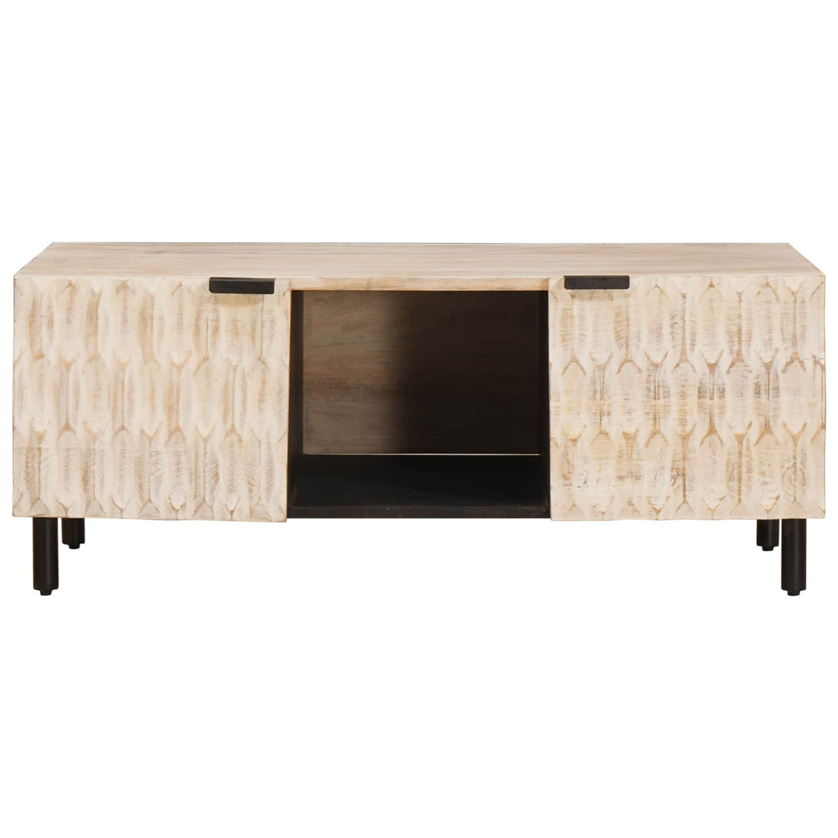 vidaXL Salontafel Wit 100 x 54 x 40 cm Massief Mango Hout