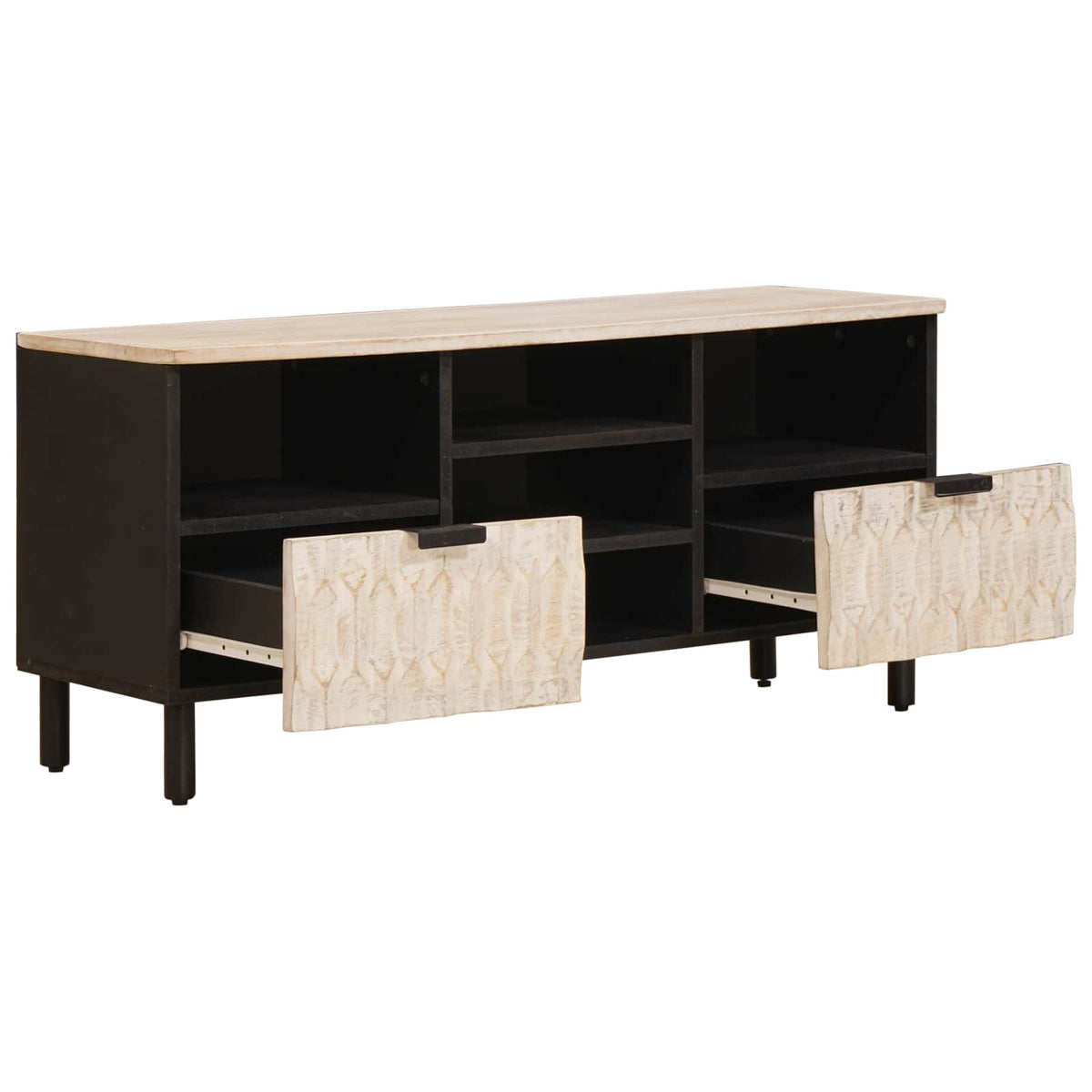 vidaXL TV-kast met lade Witte Was Afwerking 100 x 33,5 x 46 cm