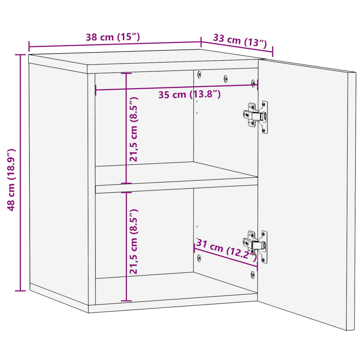 vidaXL Badkamer Hangkast Geometrisch Wit