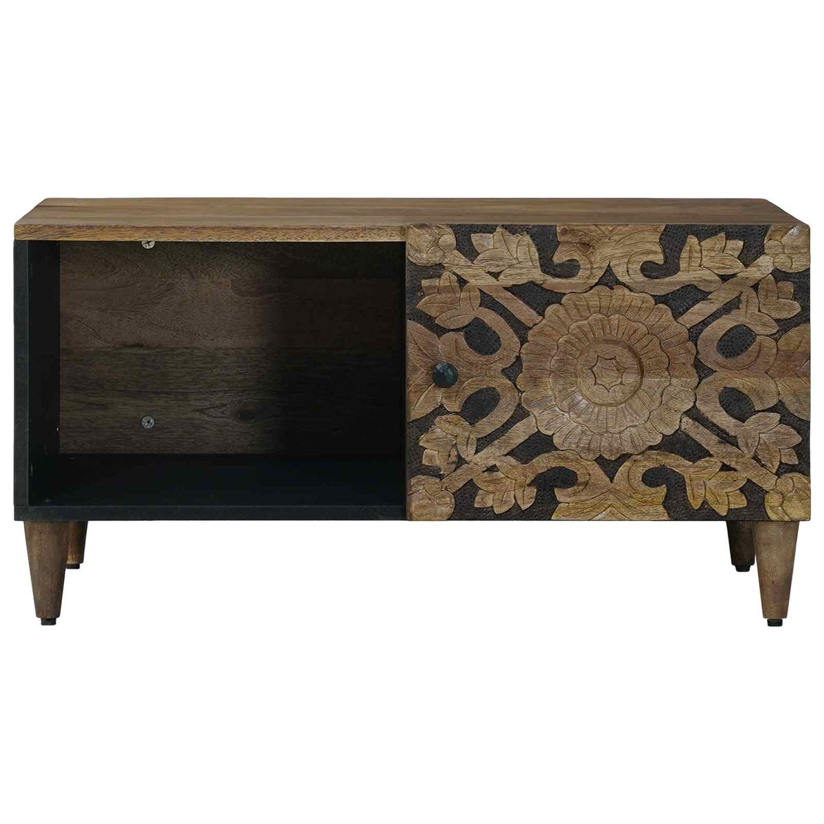 vidaXL Salontafel Wit 80 x 50 x 40 cm Massief Mango Hout