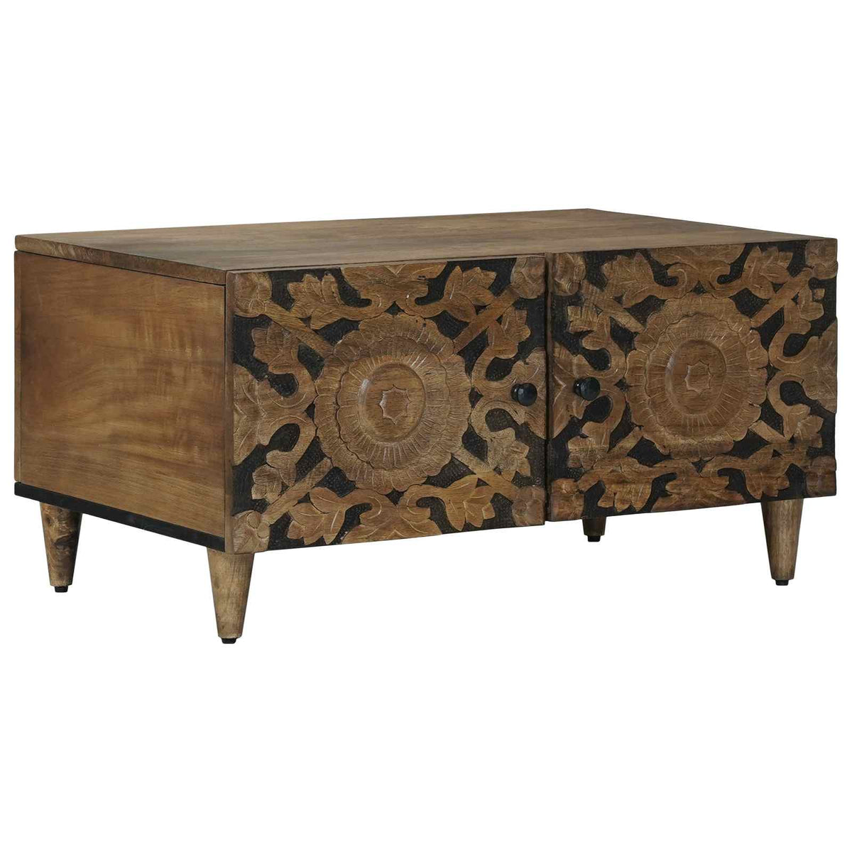vidaXL Salontafel Wit 80 x 50 x 40 cm Massief Mango Hout