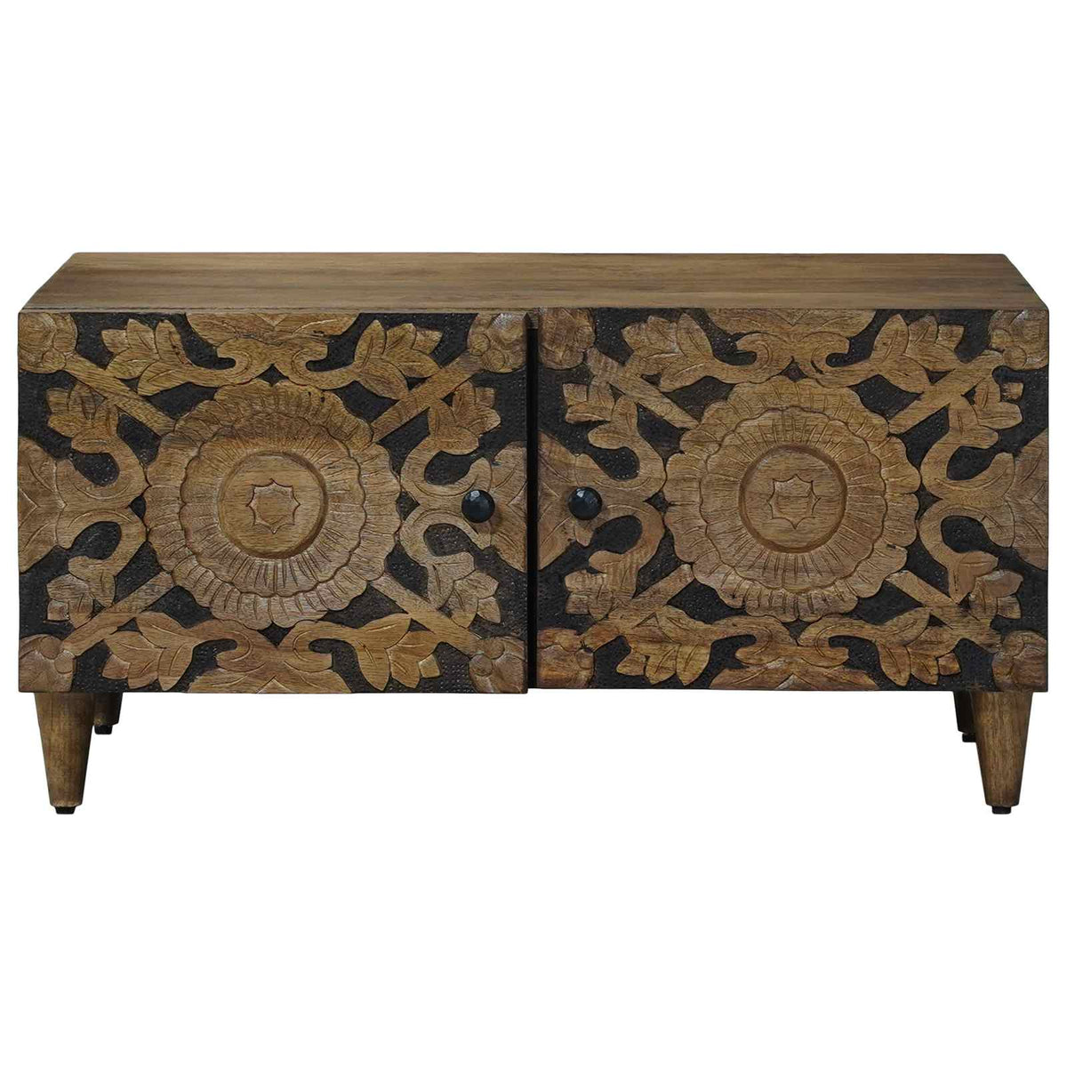 vidaXL Salontafel Wit 80 x 50 x 40 cm Massief Mango Hout