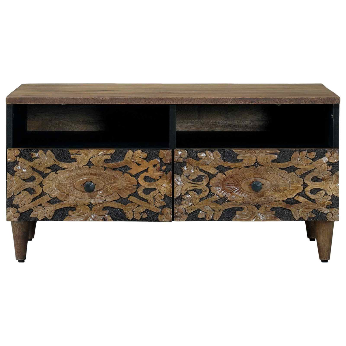 vidaXL Salontafel met lade Wit 80 x 54 x 40 cm Massief Mango Hout