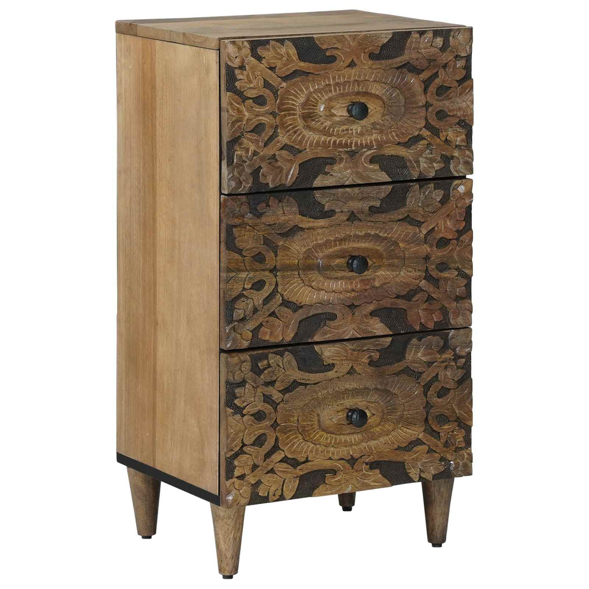 vidaXL Dressoir met lade Wit 40 x 33,5 x 75 cm Massief Mango Hout