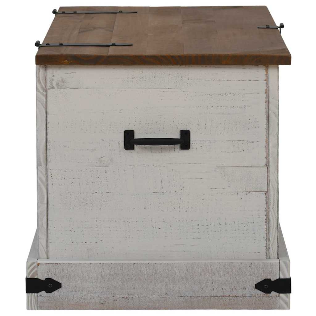vidaXL Opbergkist HALDEN zwart 91x48x47 cm massief grenenhout - Aashly
