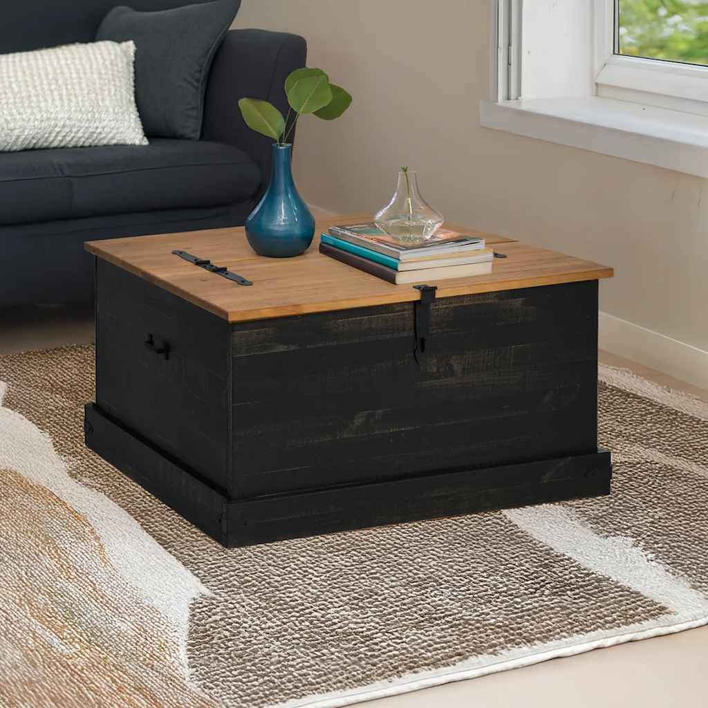 vidaXL Opbergkist HALDEN wit 91x91x47 cm massief grenenhout - Aashly