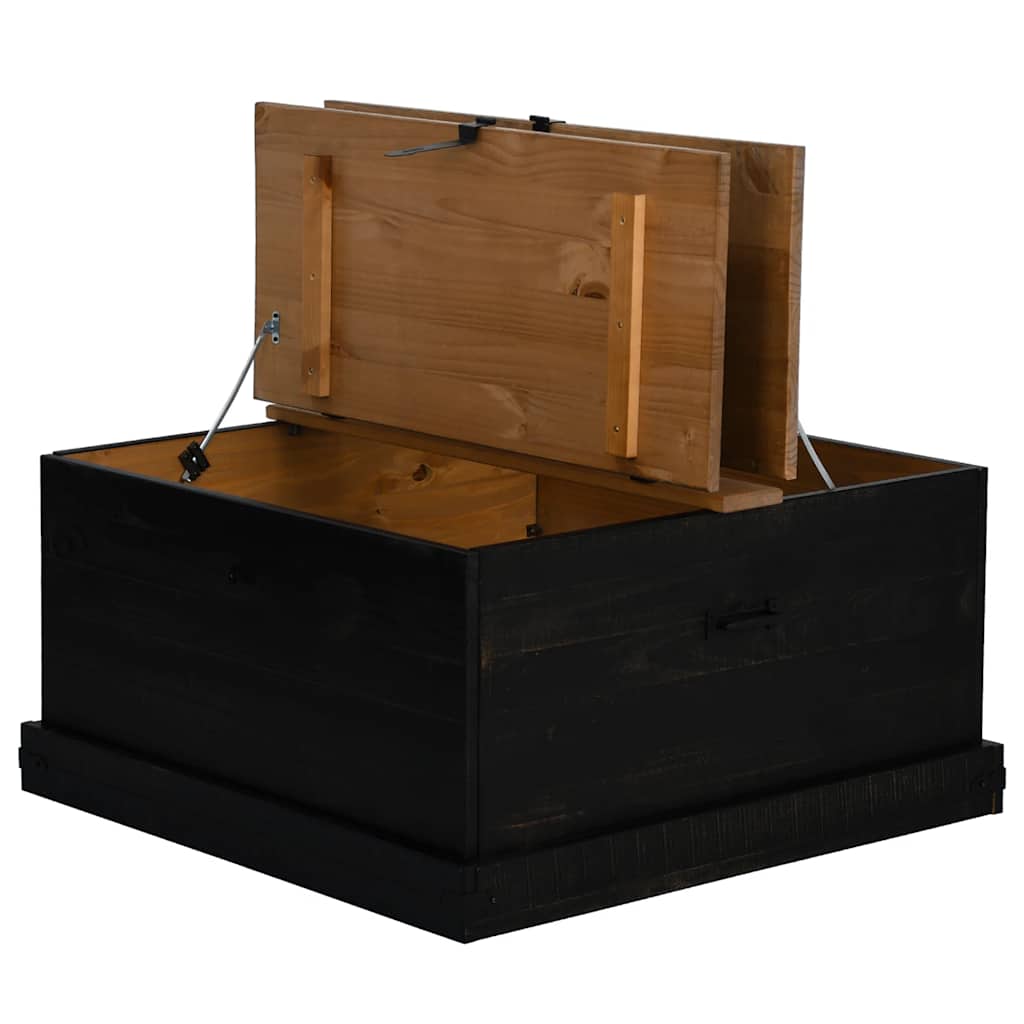 vidaXL Opbergkist HALDEN wit 91x91x47 cm massief grenenhout - Aashly