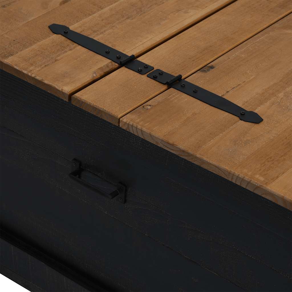 vidaXL Opbergkist HALDEN wit 91x91x47 cm massief grenenhout - Aashly