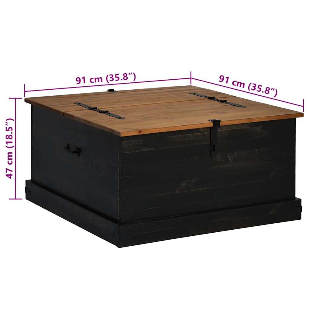 vidaXL Opbergkist HALDEN wit 91x91x47 cm massief grenenhout - Aashly