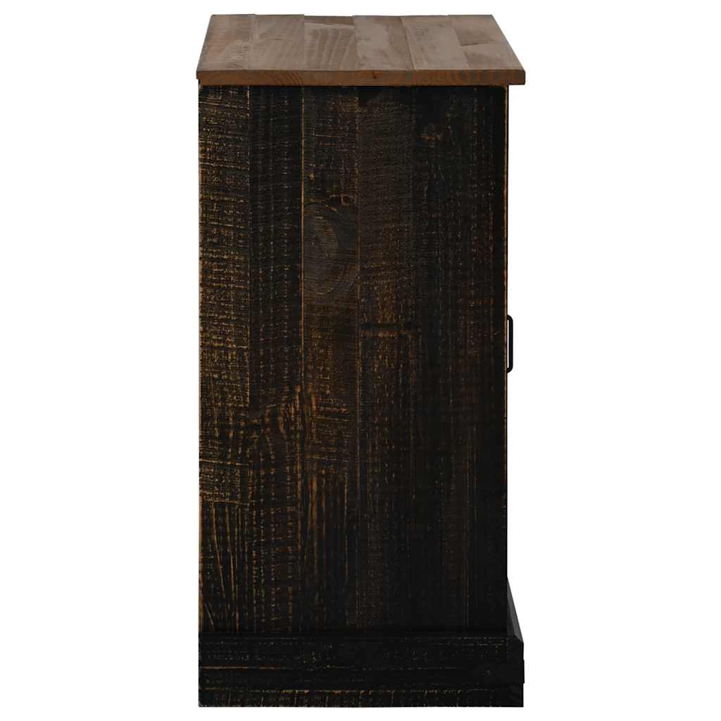 vidaXL Dressoir HALDEN met schuifdeur 80x40x80 cm massief hout grijs - Aashly