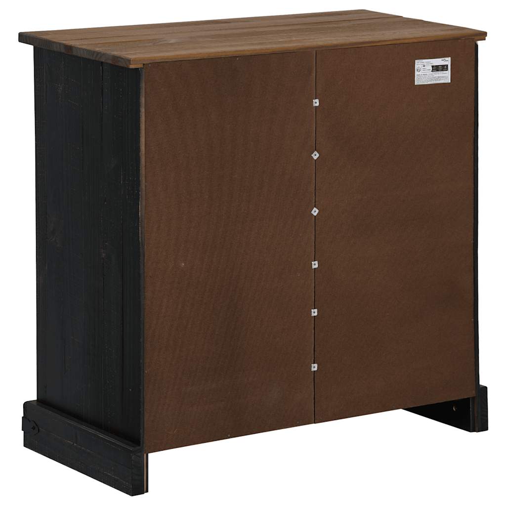 vidaXL Dressoir HALDEN met schuifdeur 80x40x80 cm massief hout grijs - Aashly