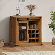 vidaXL Dressoir HALDEN met schuifdeur 80x40x80 cm massief hout