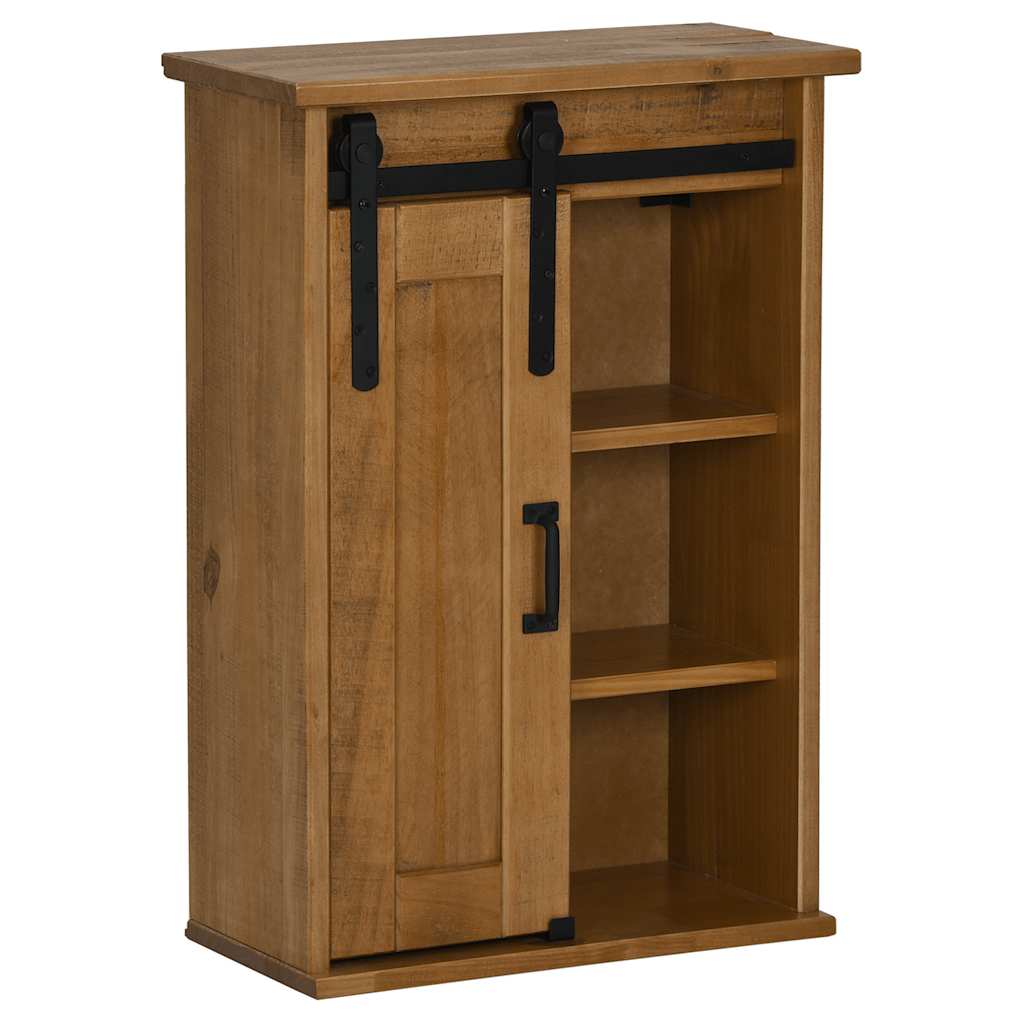 vidaXL Hangkast HALDEN met schuifdeur 49x22,5x70 cm grenenhout wit - Aashly