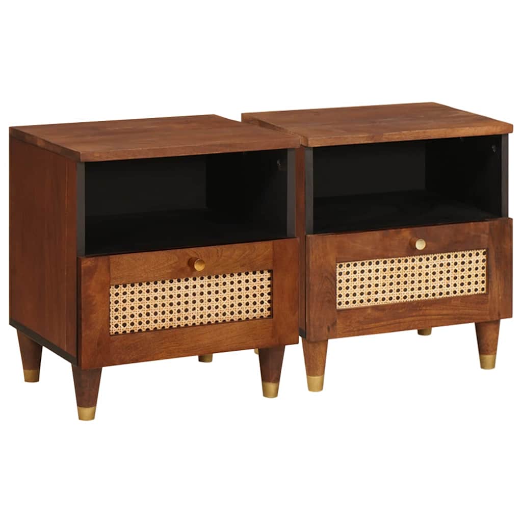 vidaXL Nachtkastjes met lade Massief mango hout en engineered hout