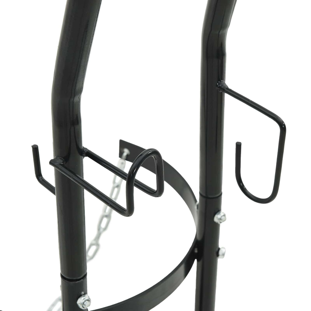 vidaXL Handtrolley Zwart en Rood 49 x 49 x 101 cm Staal