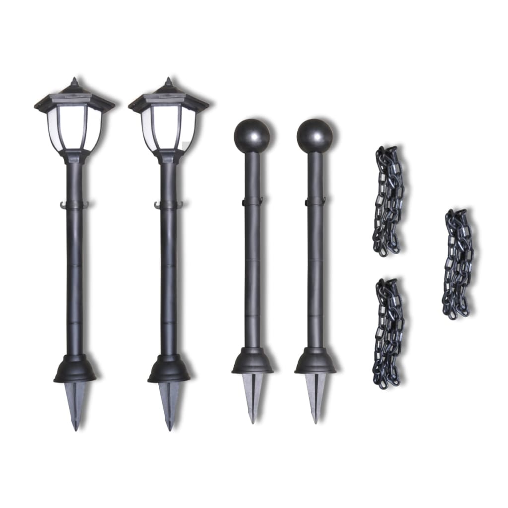 vidaXL Hekwerk met 2 solarlampen - Aashly