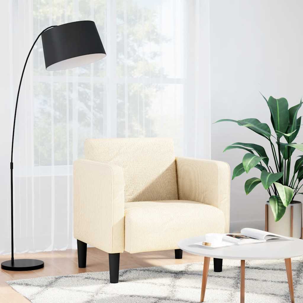 vidaXL Fauteuil met armleuningen 54 cm corduroy stof donkergrijs - Aashly