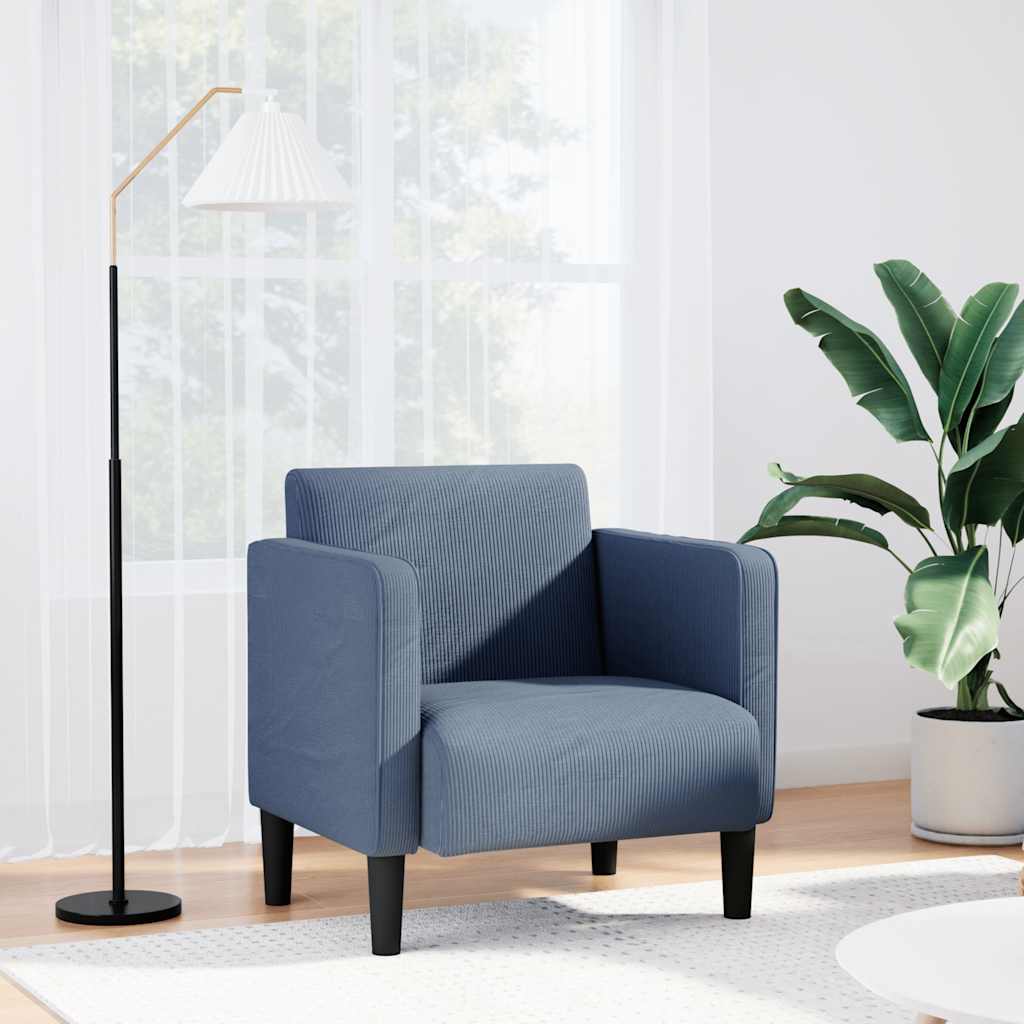 vidaXL Fauteuil met armleuningen 54 cm corduroy stof donkergrijs - Aashly