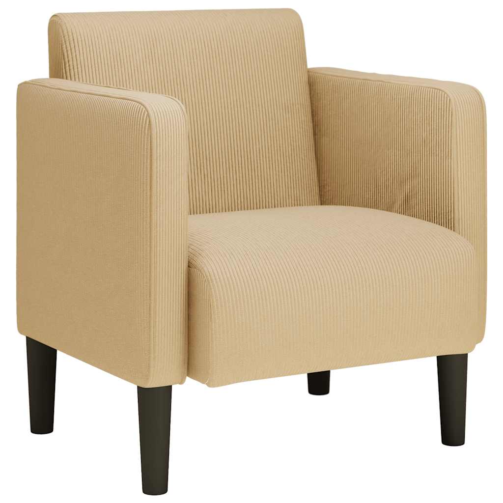 vidaXL Fauteuil met armleuningen 54 cm corduroy stof donkergrijs - Aashly