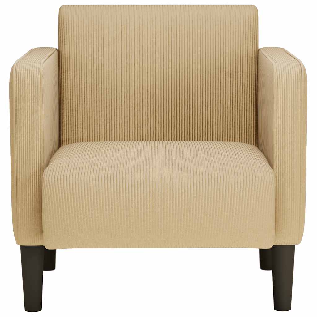 vidaXL Fauteuil met armleuningen 54 cm corduroy stof donkergrijs - Aashly
