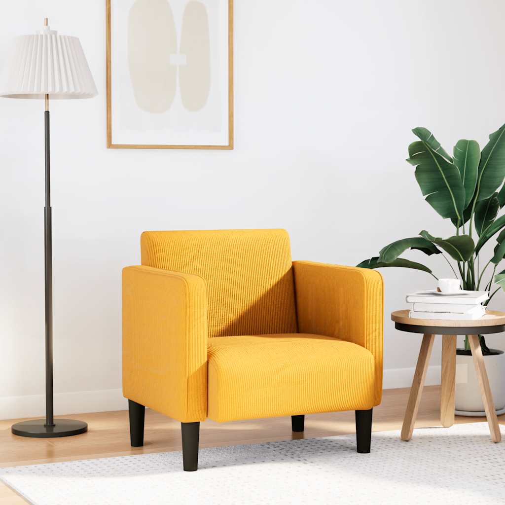 vidaXL Fauteuil met armleuningen 54 cm corduroy stof donkergrijs - Aashly