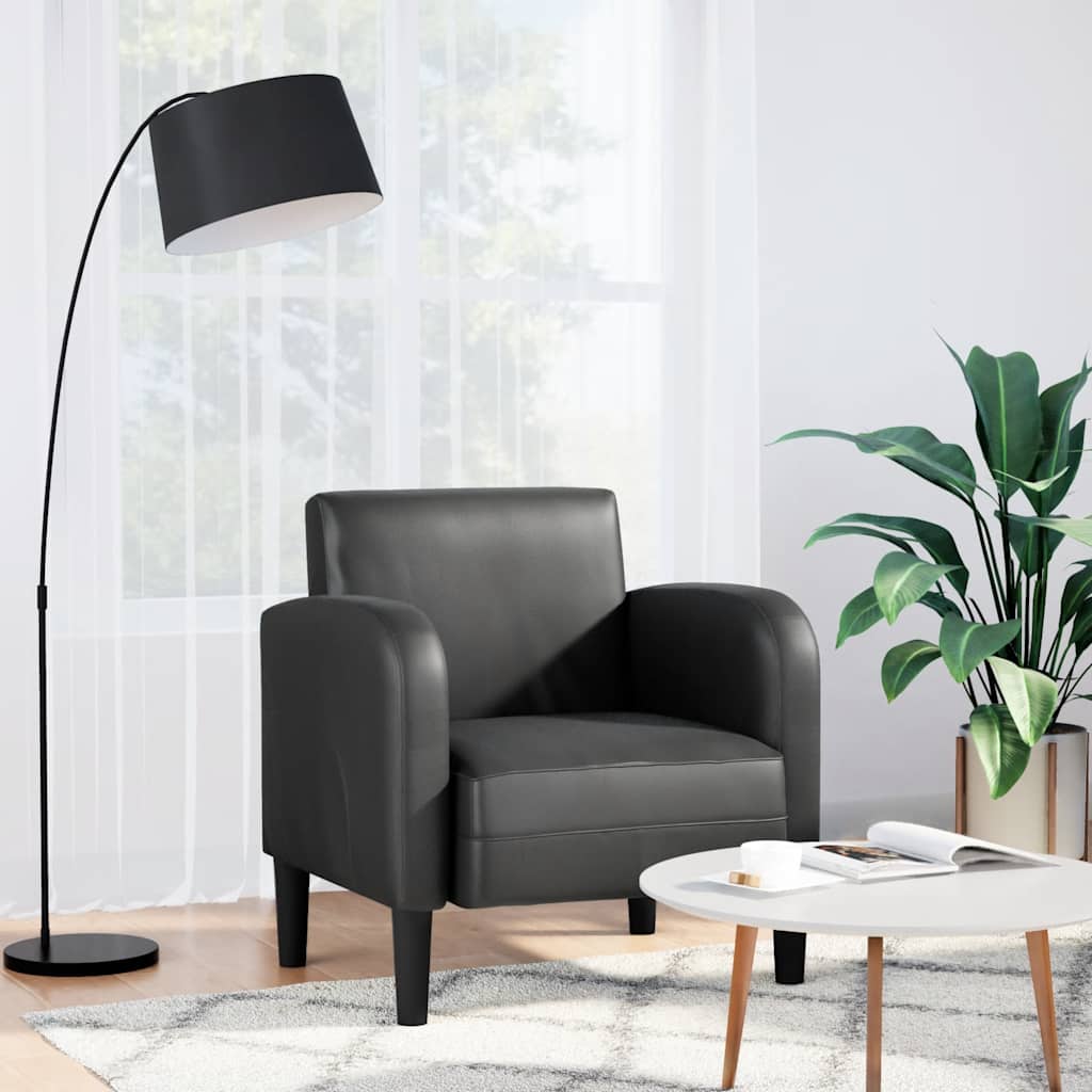 vidaXL Fauteuil met armleuningen 54 cm kunstleer donkergrijs - Aashly