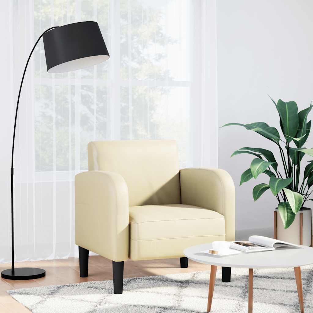 vidaXL Fauteuil met armleuningen 54 cm kunstleer donkergrijs - Aashly