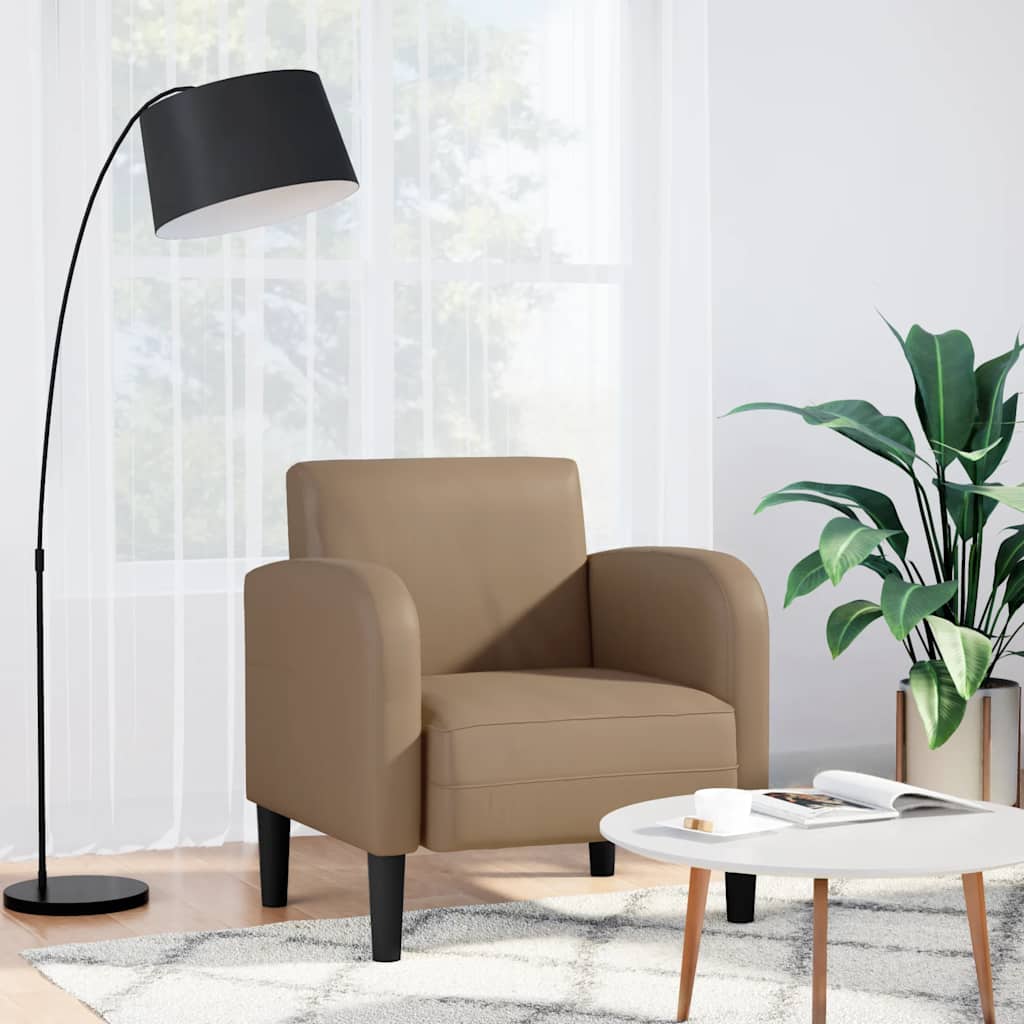 vidaXL Fauteuil met armleuningen 54 cm kunstleer donkergrijs - Aashly