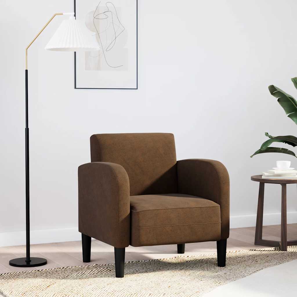 vidaXL Fauteuil met armleuningen 54 cm kunstleer donkergrijs - Aashly