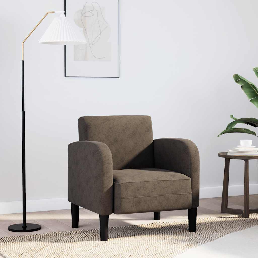 vidaXL Fauteuil met armleuningen 54 cm kunstleer donkergrijs - Aashly