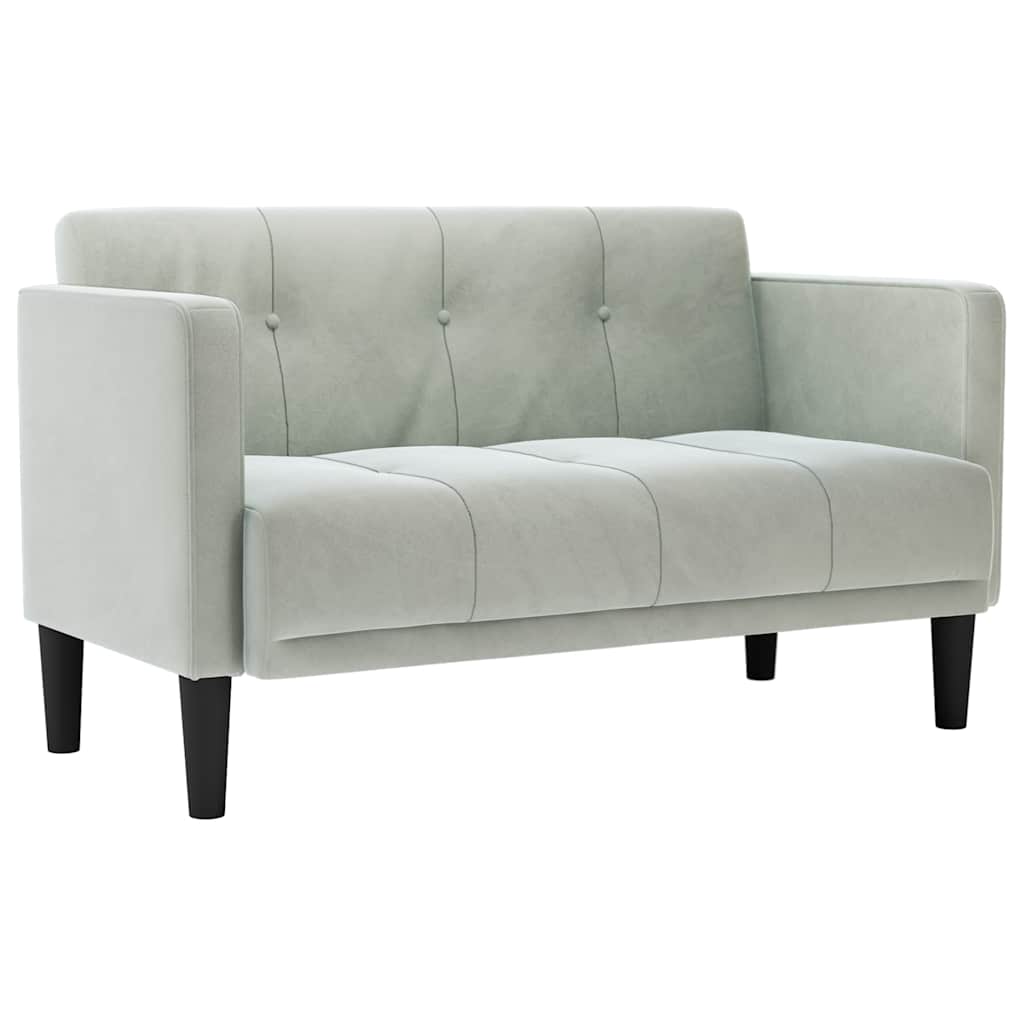 vidaXL Loveseat bank lichtgrijs 111 cm fluweel
